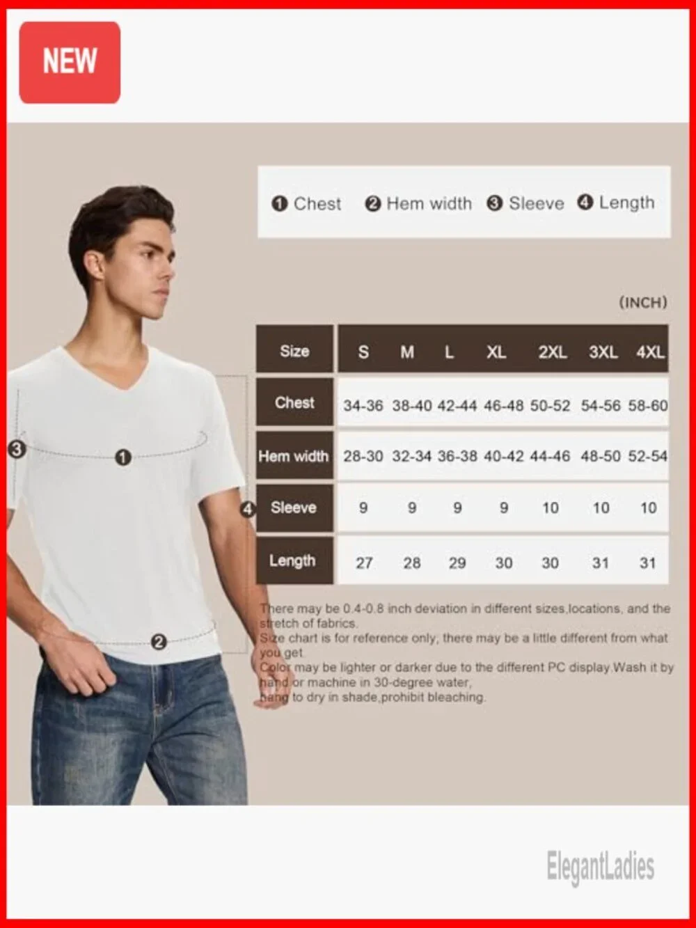 Men's Slim Fit V-Neck Undershirts 3-Pack, Moisture Wicking, Bamboo Rayon